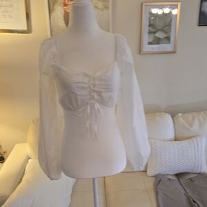 Forever 21 White Woven Blouse